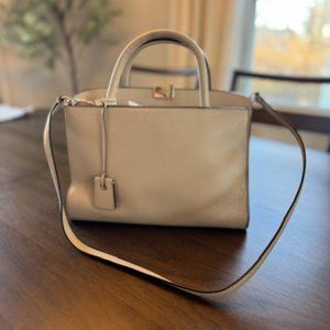 Kate Spade, Cream Top Handle Leather Bag with Inner Pocket